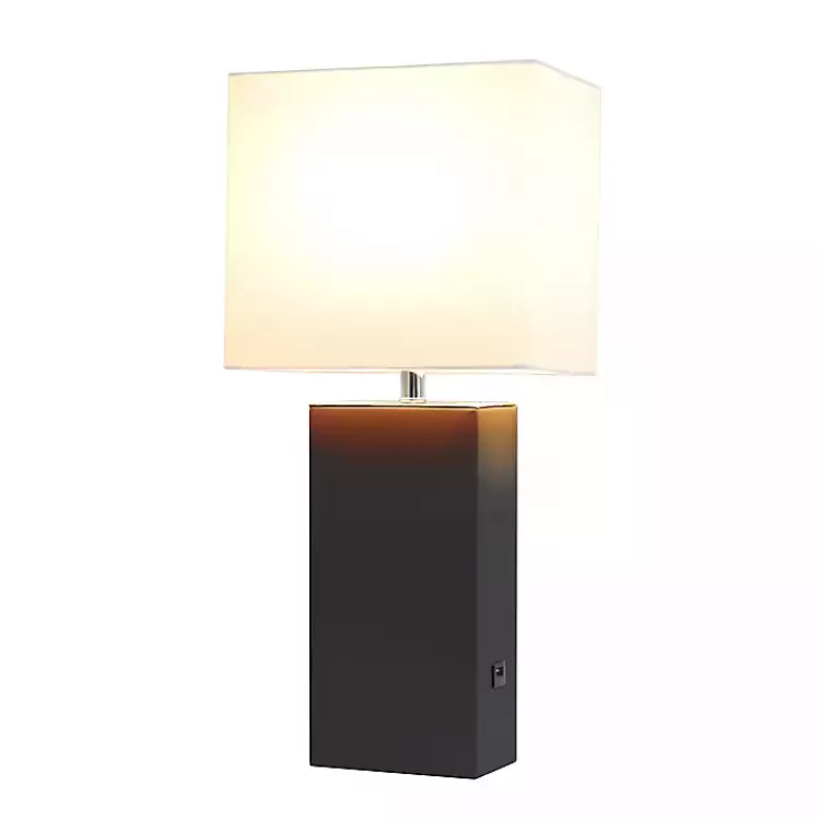 Faux Leather Charging Table Lamp>Kirklands Home Hot