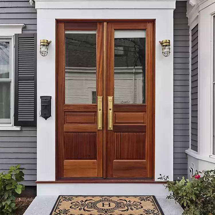black_fleur_de_lis_monogram_h_doormat_6.webp Black Fleur De Lis Monogram H Doormat>Kirklands Home Flash Sale