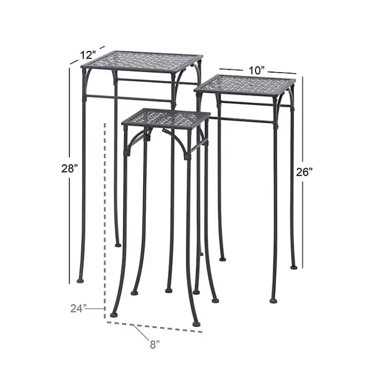 black_garden_pc_plant_stand_set_3.webp Garden 3-pc. Plant Stand Set>Kirklands Home Flash Sale