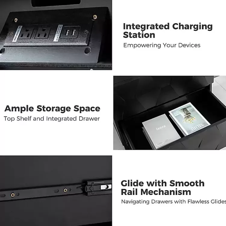 black_geometric_drawer_charging_nightstand_4.webp Geometric 2-Drawer Charging Nightstand>Kirklands Home Cheap