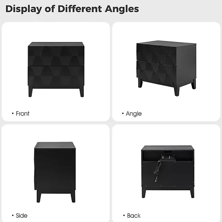 black_geometric_drawer_charging_nightstand_6.webp Geometric 2-Drawer Charging Nightstand>Kirklands Home Cheap