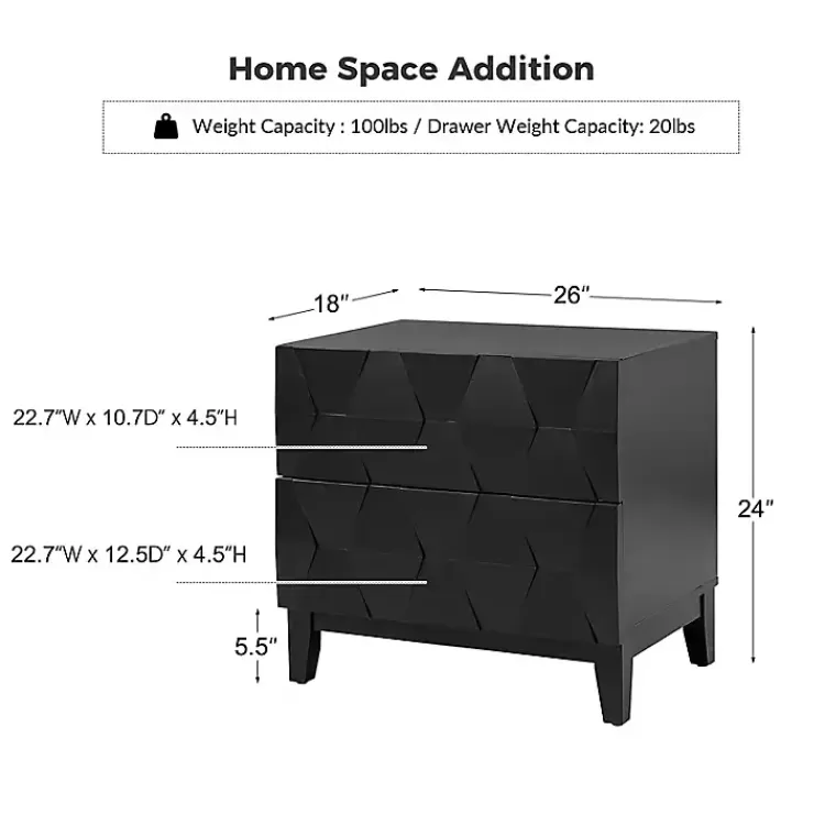 black_geometric_drawer_charging_nightstand_7.webp Geometric 2-Drawer Charging Nightstand>Kirklands Home Cheap