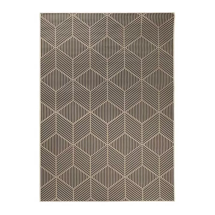 Black Geometric Washable Area Rug, 5x7>Kirklands Home Shop