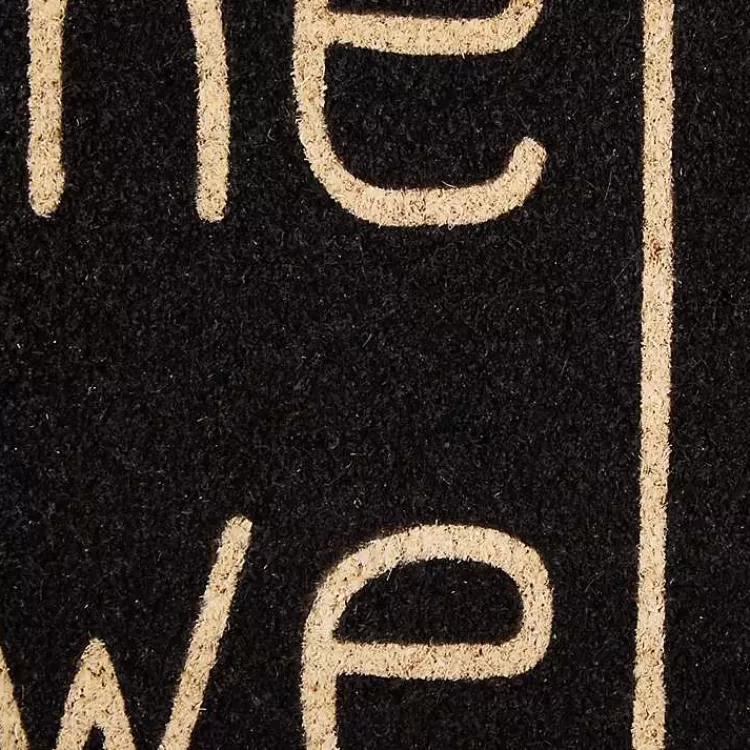 Black Hello Welcome Doormat>Kirklands Home Flash Sale