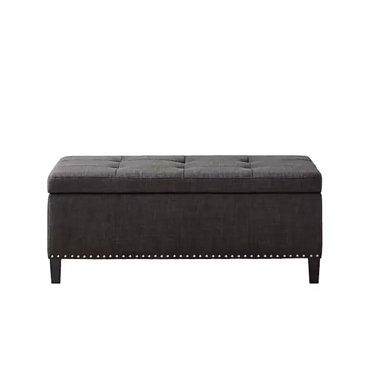 Linen Button Tufted Storage Bench>Kirklands Home Outlet