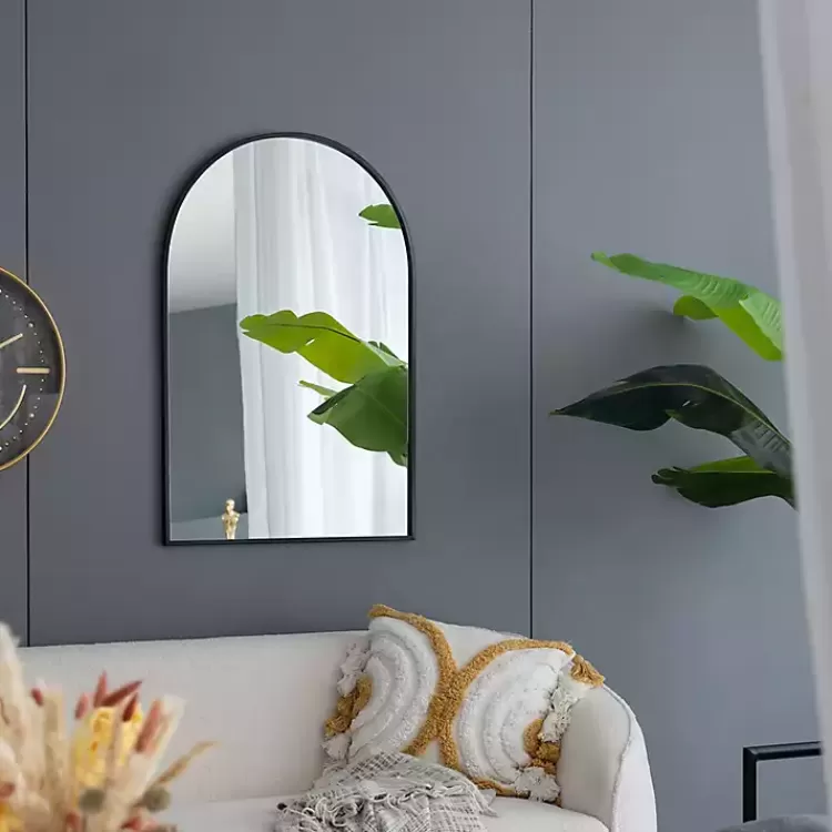 black_long_arched_wall_mirror_5.webp Long Arched Wall Mirror>Kirklands Home Outlet