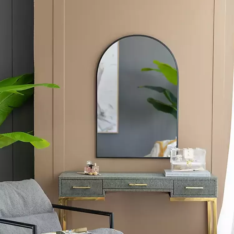 black_long_arched_wall_mirror_6.webp Long Arched Wall Mirror>Kirklands Home Outlet