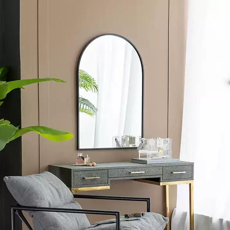 black_long_arched_wall_mirror_7.webp Long Arched Wall Mirror>Kirklands Home Outlet