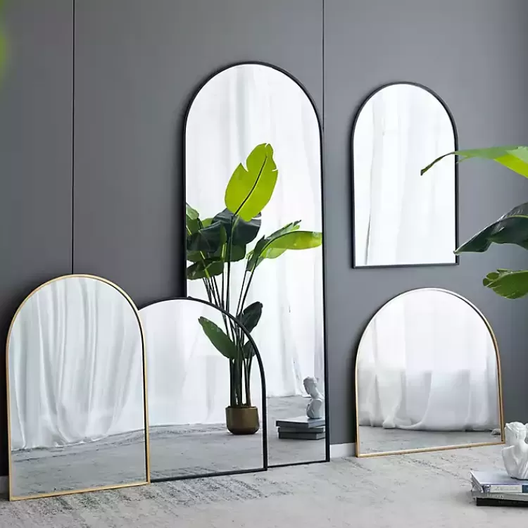 black_long_arched_wall_mirror_8.webp Long Arched Wall Mirror>Kirklands Home Outlet