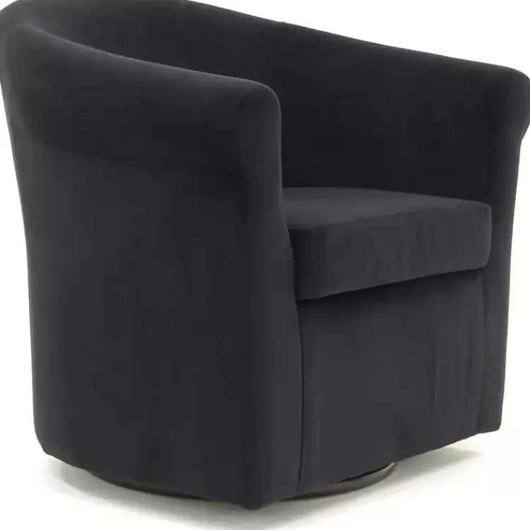 black_marley_swivel_accent_chair_2.webp Marley Swivel Accent Chair>Kirklands Home Best Sale