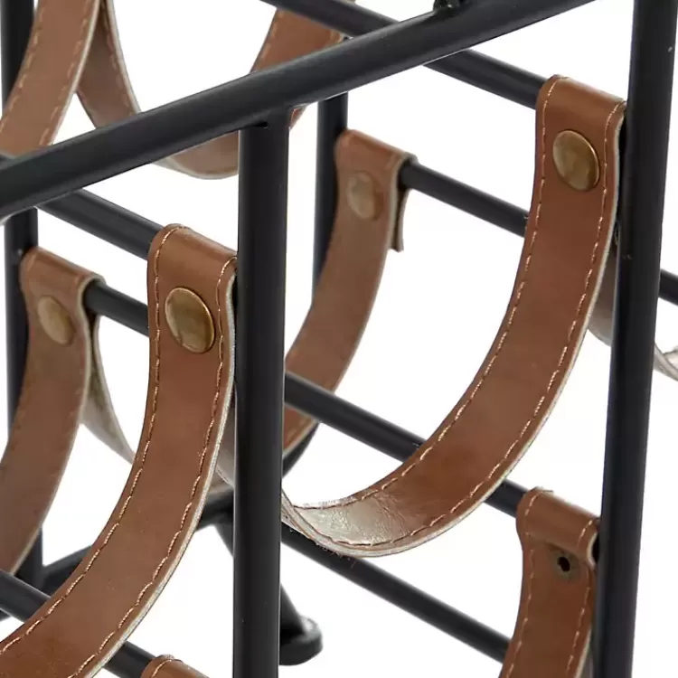black_metal_and_faux_leather_wine_rack_2.webp Black Metal and Faux Leather Wine Rack>Kirklands Home Sale