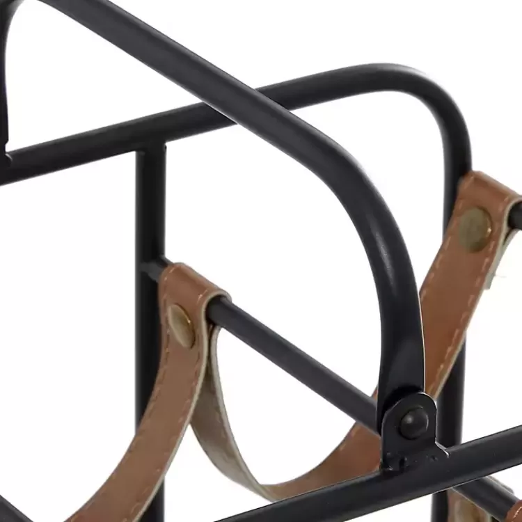 black_metal_and_faux_leather_wine_rack_3.webp Black Metal and Faux Leather Wine Rack>Kirklands Home Sale