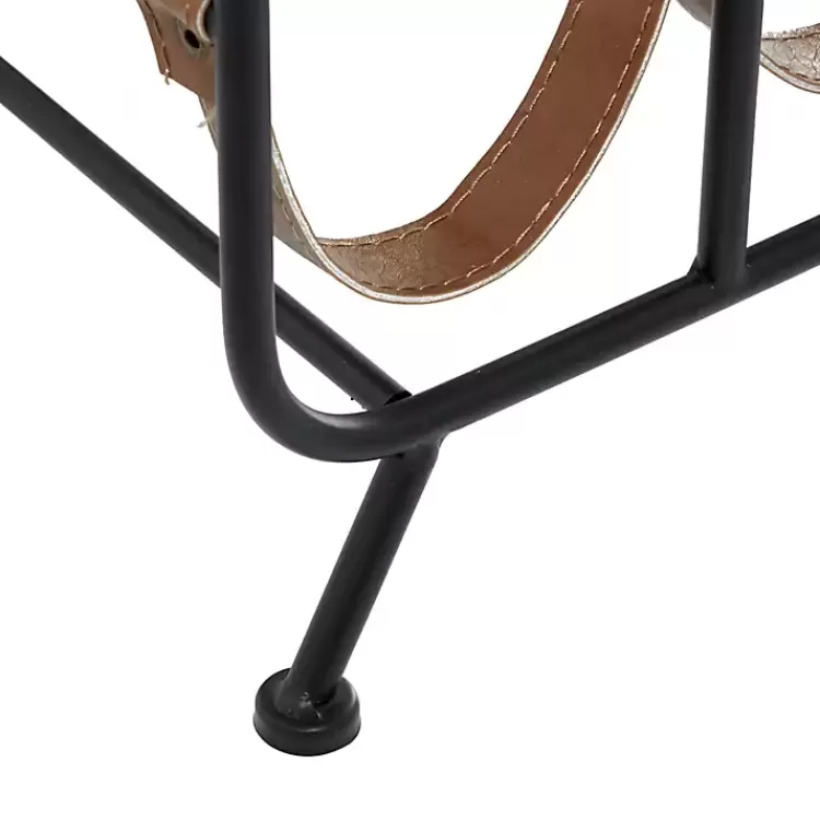 black_metal_and_faux_leather_wine_rack_4.webp Black Metal and Faux Leather Wine Rack>Kirklands Home Sale