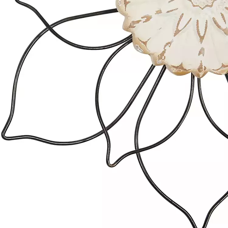 Black Metal and Wood Floral Wall Plaques, Set of 2>Kirklands Home Cheap