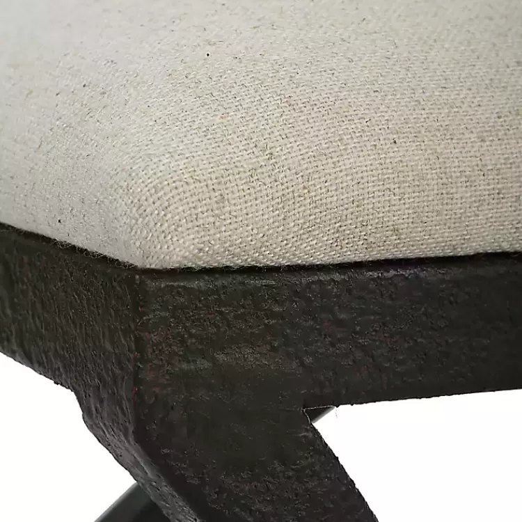 black_metal_arched_frame_upholstered_bench_5.webp Black Metal Arched Frame Upholstered Bench>Kirklands Home Hot