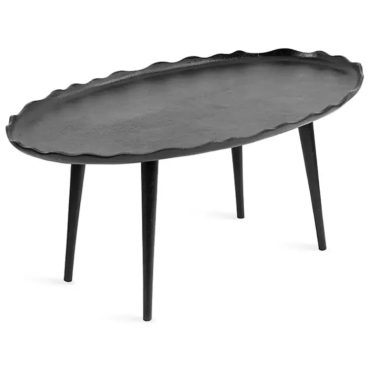Metal Deckled Edge Oval Coffee Table>Kirklands Home Cheap