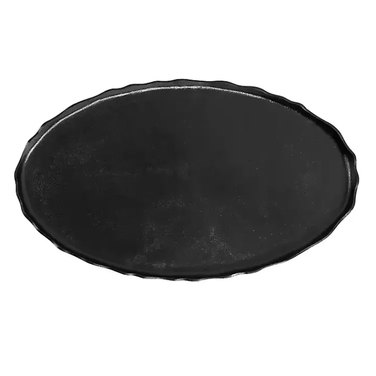 black_metal_deckled_edge_oval_coffee_table_3.webp Metal Deckled Edge Oval Coffee Table>Kirklands Home Cheap