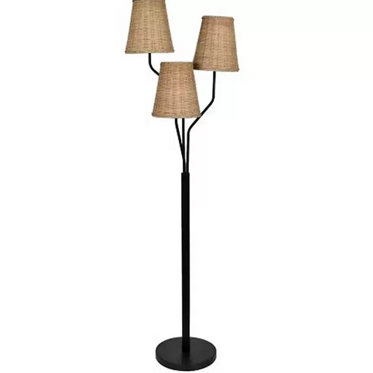 Metal Floor Lamp with Rattan Shades>Kirklands Home New