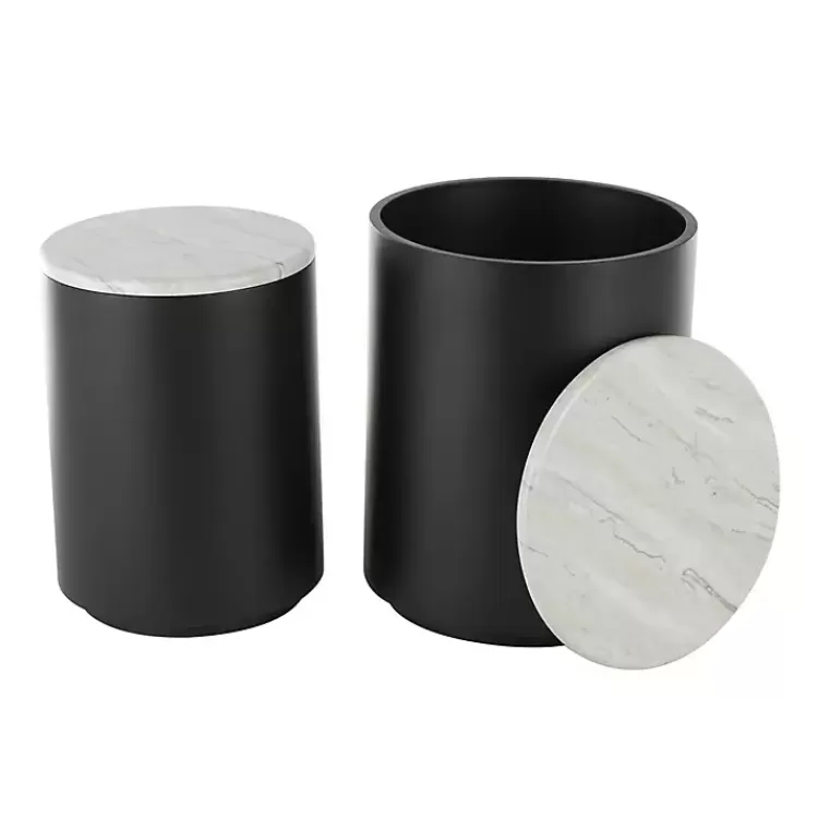 black_metal_marble_nesting_accent_tables_set_of__3.webp Black Metal Marble Nesting Accent Tables, Set of 2>Kirklands Home New