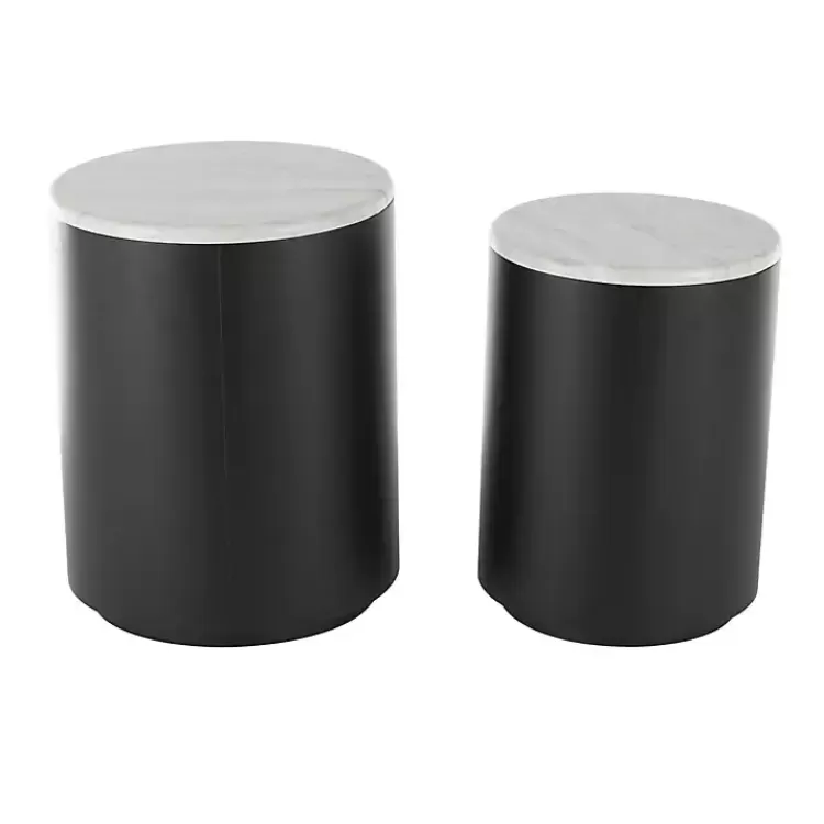black_metal_marble_nesting_accent_tables_set_of__6.webp Black Metal Marble Nesting Accent Tables, Set of 2>Kirklands Home New