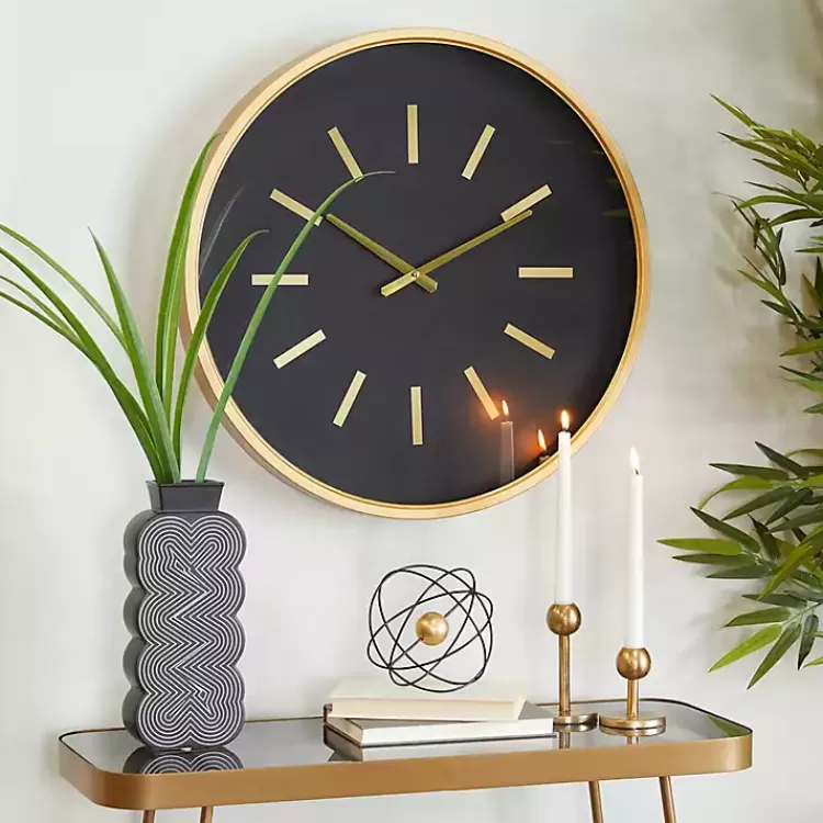 Black Metal Modern Thomas Wall Clock>Kirklands Home Online