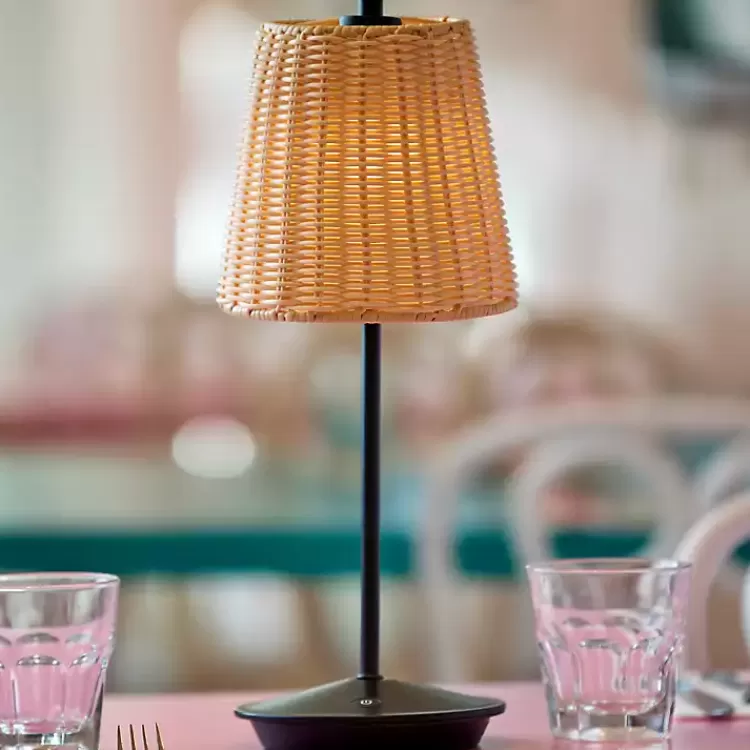 Metal Rattan Shade Cordless Table Lamp>Kirklands Home Best Sale