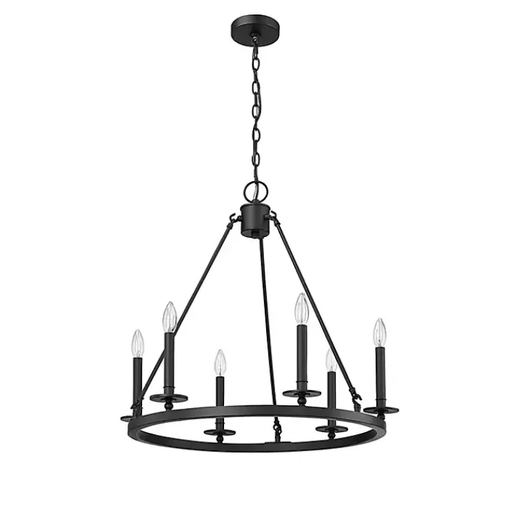 black_metal_round_florence_chandelier_3.webp Metal Round Florence Chandelier>Kirklands Home Best