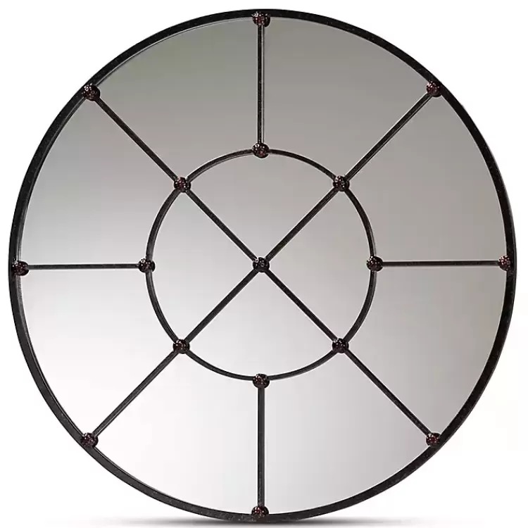 Metal Round Geometric Pane Wall Mirror>Kirklands Home Discount