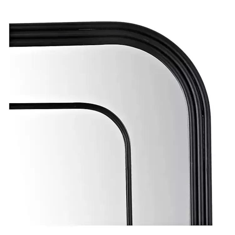 Black Metal Rounded Corner Frame Wall Mirror>Kirklands Home Store