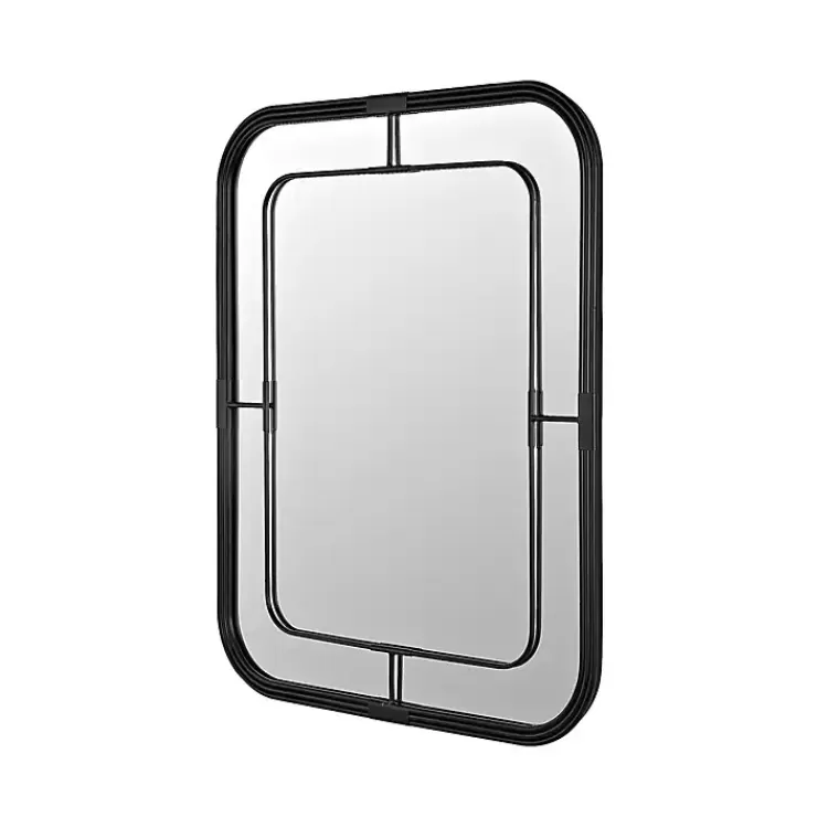 Black Metal Rounded Corner Frame Wall Mirror>Kirklands Home Store