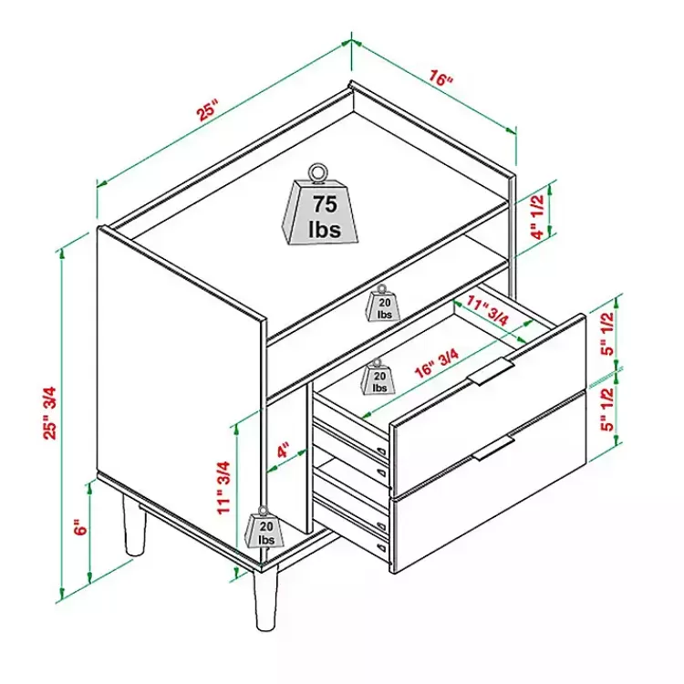 black_modern_frame_wood_nightstand_3.webp Modern Frame Wood Nightstand>Kirklands Home Cheap