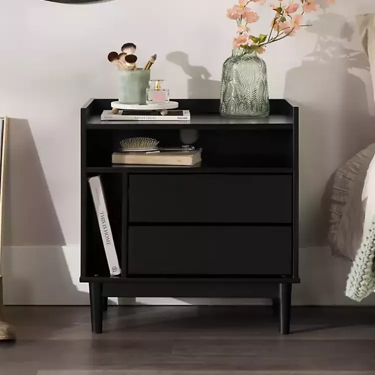 black_modern_frame_wood_nightstand_4.webp Modern Frame Wood Nightstand>Kirklands Home Cheap