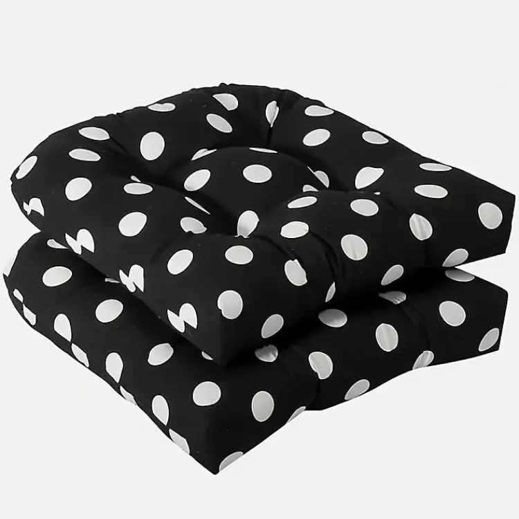 Polka Dot Wicker Chair Cushions, Set of 2>Kirklands Home Clearance