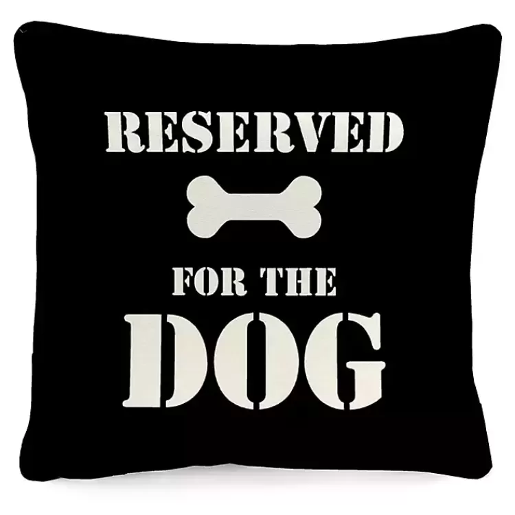 Black Reserved for the Dog Outdoor Pillow>Kirklands Home Best