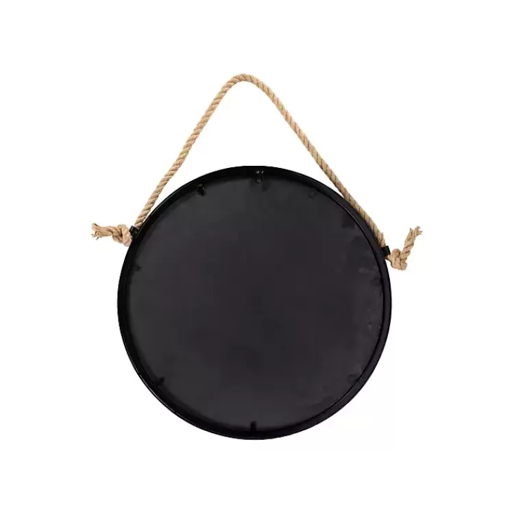 black_round_framed_mirror_with_rope_3.webp Black Round Framed Mirror with Rope>Kirklands Home Discount