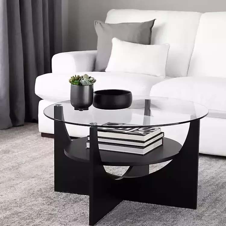 black_round_glass_coffee_table_5.webp Round Glass Coffee Table>Kirklands Home Shop