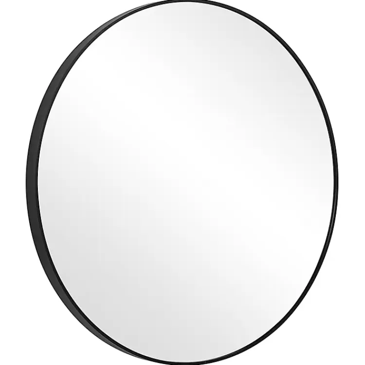 black_round_simple_frame_large_wall_mirror_3.webp Black Round Simple Frame Large Wall Mirror>Kirklands Home Hot