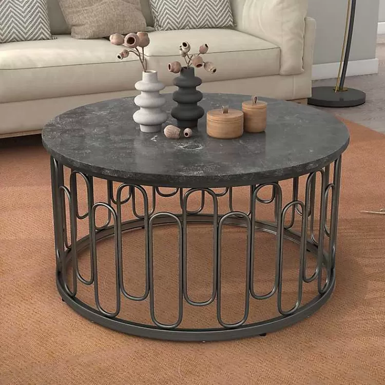 black_stone_and_metal_geometric_coffee_table_7.webp Stone and Metal Geometric Coffee Table>Kirklands Home Shop