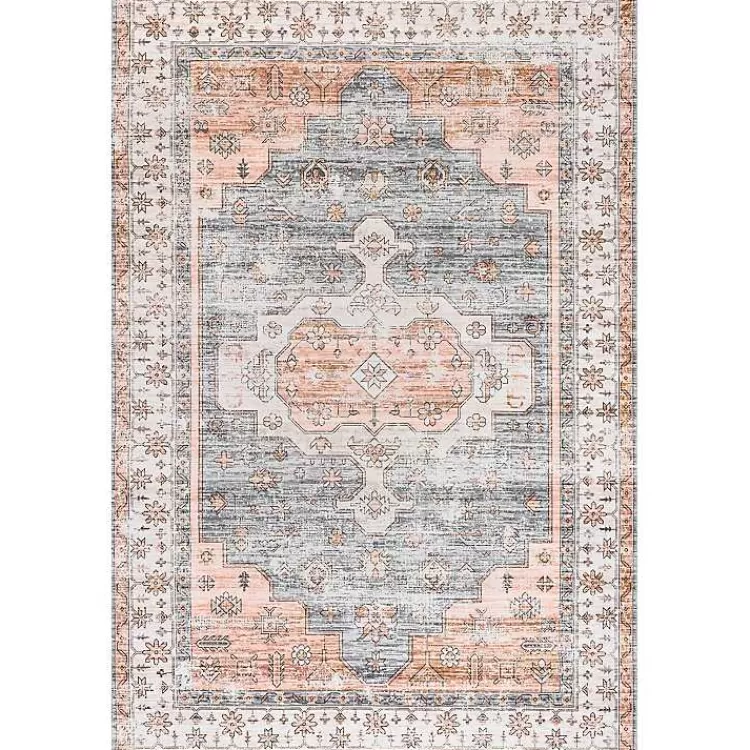 Black Vintage Motif Washable Area Rug, 8x10>Kirklands Home Shop