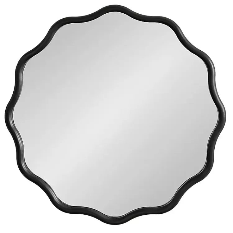 black_wavy_scallop_round_wall_mirror_4.webp Wavy Scallop Round Wall Mirror>Kirklands Home Outlet