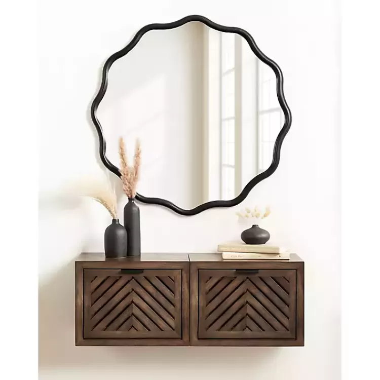black_wavy_scallop_round_wall_mirror_5.webp Wavy Scallop Round Wall Mirror>Kirklands Home Outlet