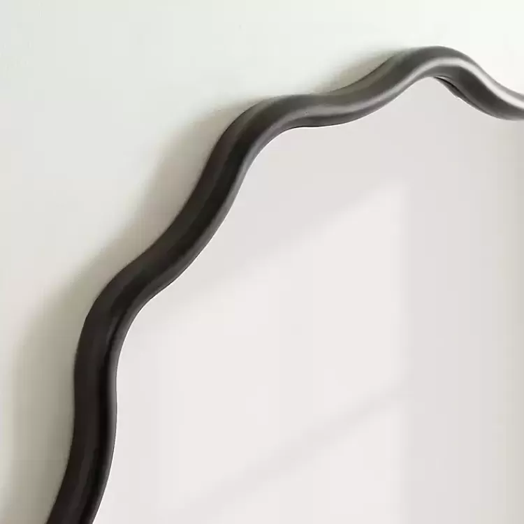 black_wavy_scallop_round_wall_mirror_7.webp Wavy Scallop Round Wall Mirror>Kirklands Home Outlet