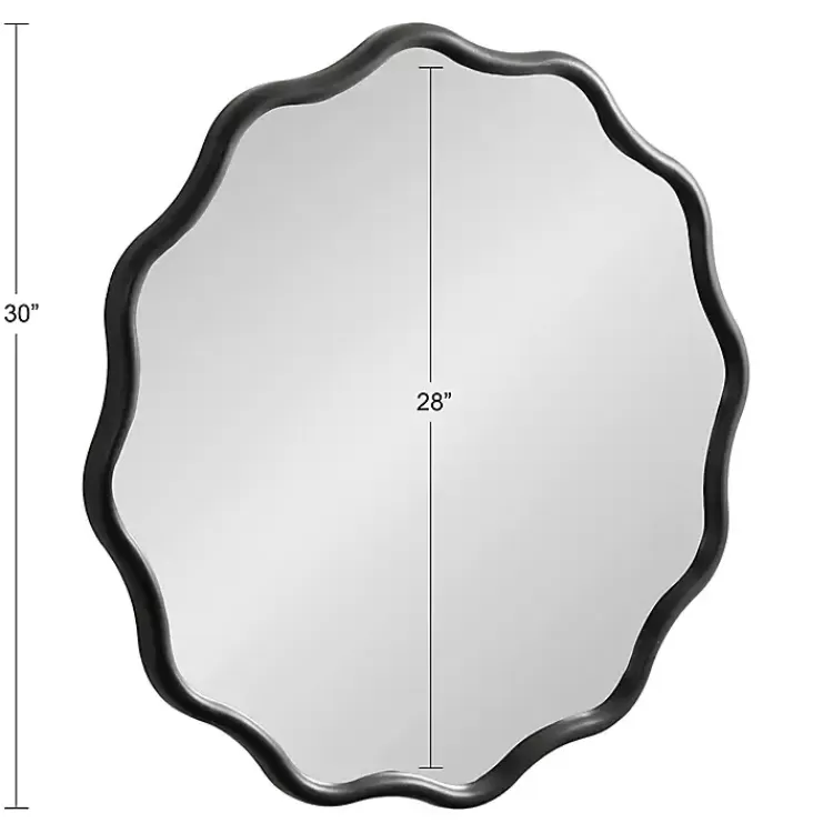 black_wavy_scallop_round_wall_mirror_9.webp Wavy Scallop Round Wall Mirror>Kirklands Home Outlet