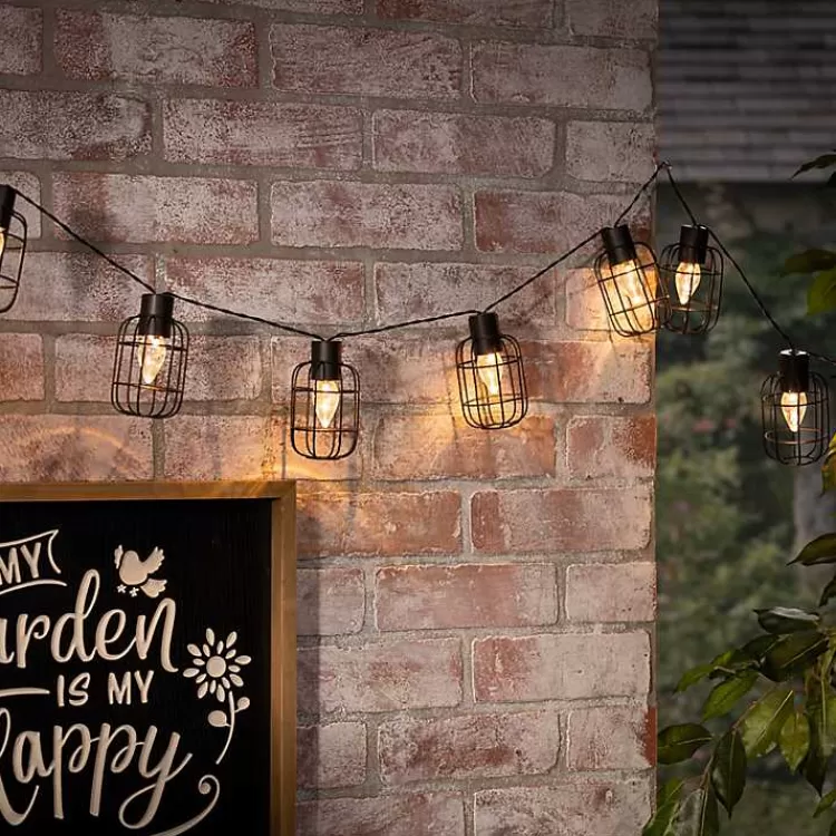 Wire Round Cage Solar Outdoor String Lights>Kirklands Home Flash Sale