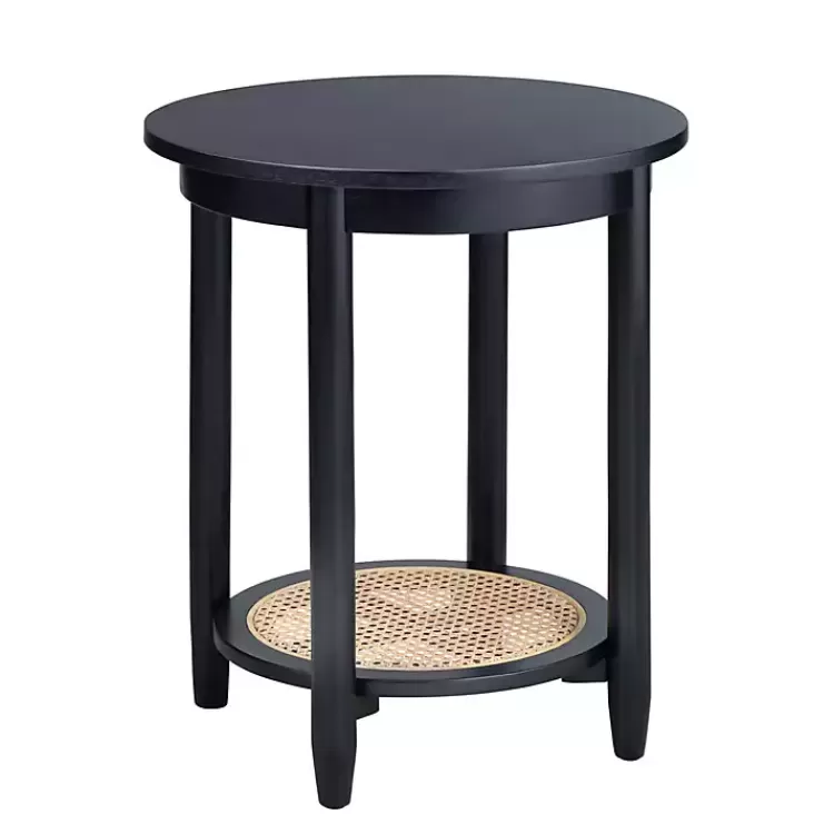 Wood and Rattan Boho Accent Table>Kirklands Home New