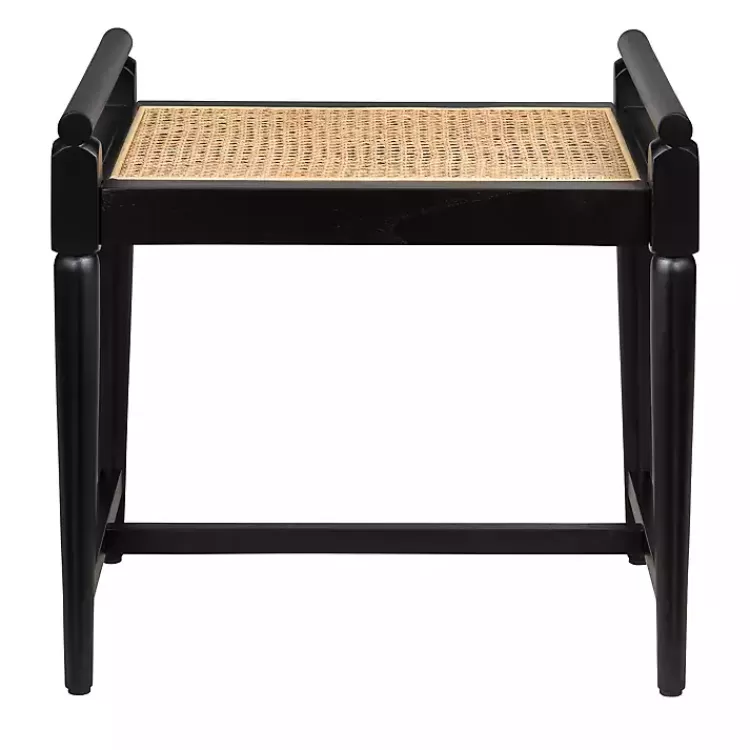Wood and Rattan Boho Bench>Kirklands Home Outlet
