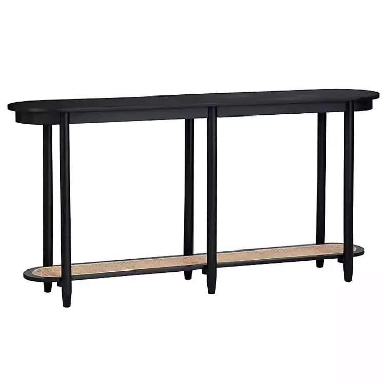 Wood and Rattan Boho Console Table>Kirklands Home New