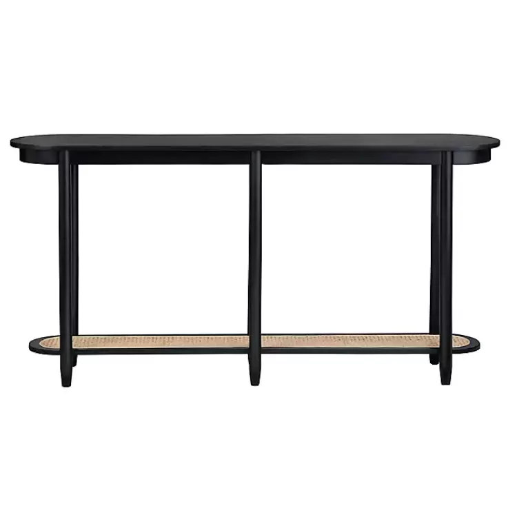 Wood and Rattan Boho Console Table>Kirklands Home New