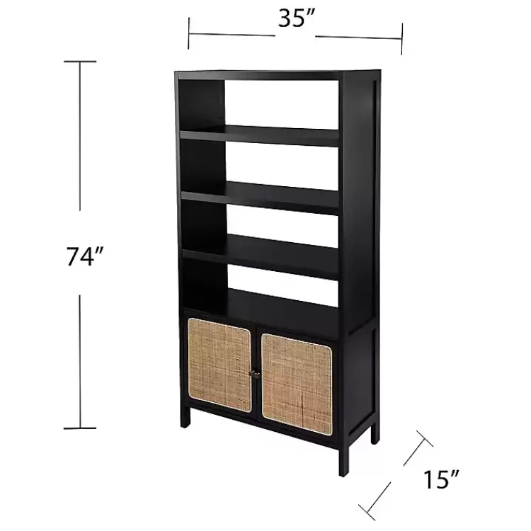 Wood Cane Doors Bookshelf>Kirklands Home Online