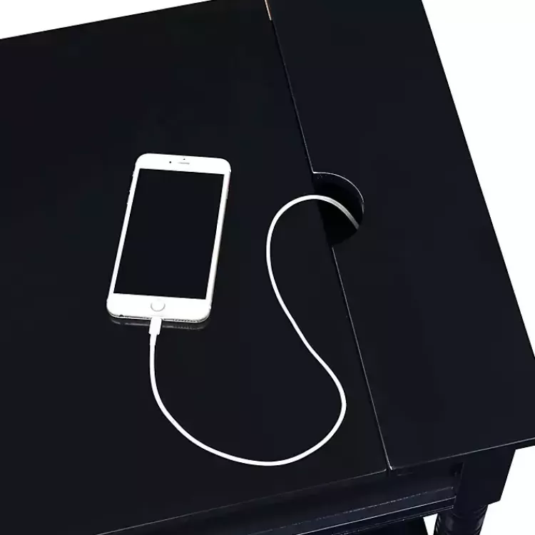 black_wood_charging_traditional_accent_table_4.webp Wood Charging Traditional Accent Table>Kirklands Home Hot